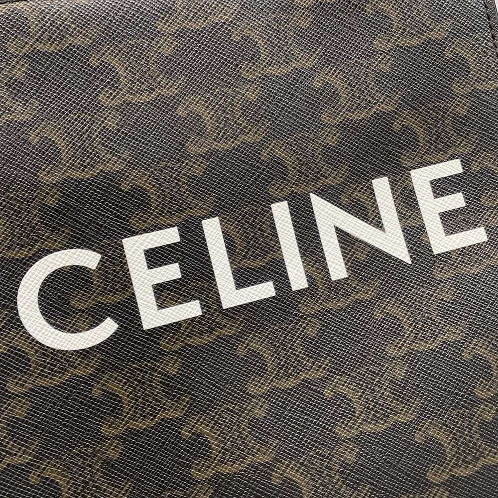 Celine Mini Vertical Cabas Tote Bag 194372BZK.04LU Triomphe Canvas Calf Skin - Picture 9 of 15